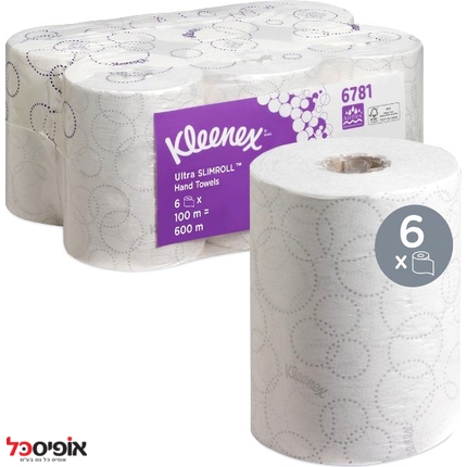 6X100m גלילי מגבת 6781 AIRFLEX KLEENEX