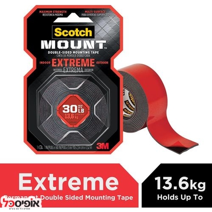 סרט הדבקה דו צדדי ספוגי Scotch EXTREME 3M 13.6KG