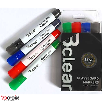 סט 4 טושים ללוח זכוכית Bclear 90