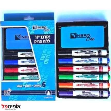 אורגנייזר ללוח מחיק 6 טושים + מחק לינרו ליין