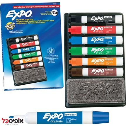 אורגנייזר ללוח מחיק + 6 טושים EXPO