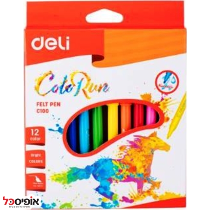 טושים דקים מעורב צבעים deli (12יח')