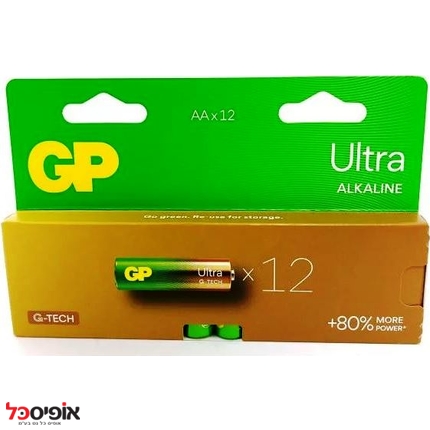 סוללות GP AA אולטרה אלקליין 12 יחידות